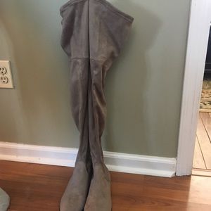 Gray/taupe over the knee boots